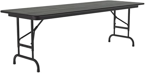 Miniatura 73 de Correll - Mesa plegable de altura ajustable y resistente, parte superior laminada de alta presión, fabricada en Estados Unidos, delantal de acero