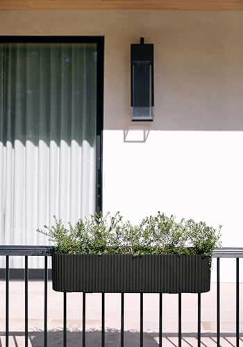 Image of Veradek Demi Series Railing Planter - Round Window Box with Bracket