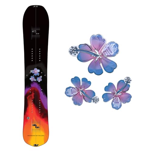 Stompgrip Premium Snowboard Stomp Pad | Hibiscus | 3D Collection | 3D Decal | Blue & Pink