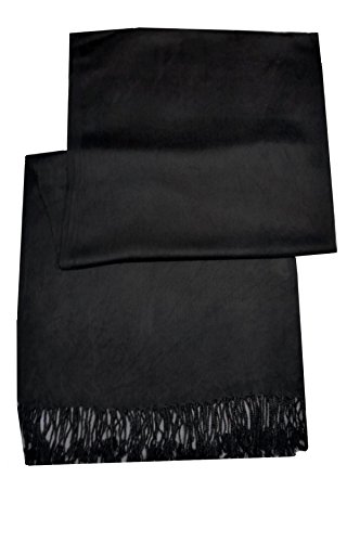 Écharpe pashmina noir toucher cachemire pour éviter les irritations et le froid au cou