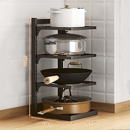 Heavy Duty 4 Tier Pot Rack Kitchen Floor Standing Storage Solution for Pots and Pans, Wall Cabinets with Doors, Kitchen Wall Cabinet Organizer, Wall Mounted Kitchen Cabinets with Doors and Shelves,Wa