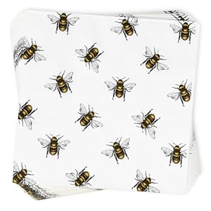   Gift-Boutique-100-Bee-Cocktail-Beverage-Napkins-Disposable-Paper-Honey-Bumble-Bees-Dessert-Napkin-for-Spring-Summer