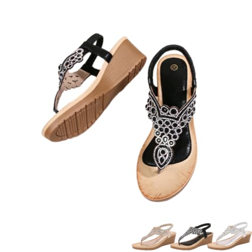 Sandales compensées en strass et sangle en T idéales pour vos mariages