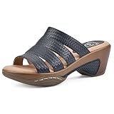 WHITE MOUNTAIN Shoes Valora Women's Clog Sandal, Navy/Woven, 7.5 M