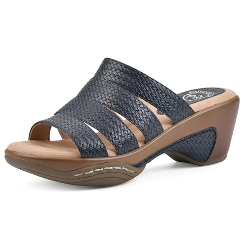 Sandales marine WHITE MOUNTAIN 40 large finis les pieds serrés dans vos talons d'été