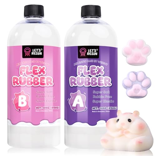LETS RESIN Flex Rubber for Making Taba Squishy-Super Soft 60oz Silicone Mix for Squishy Maker DIY Custom Cat Paws & Stress Relief Gifts