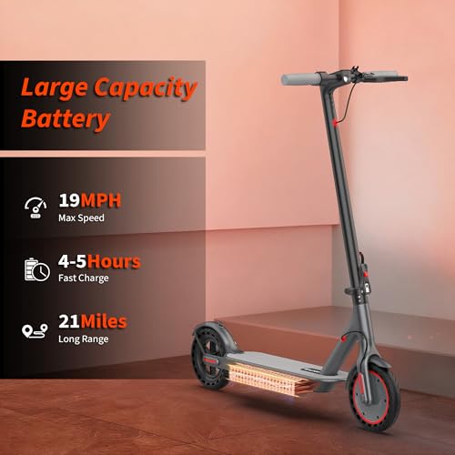 Image of VOLPAM Electric Scooter with 8.5 inch /10 inch Solid Tire, 350W /500W Powerful Motor & 19 /22 MPH Top Speed, 16-28 Miles Long Range, Folding E Scooter Choice