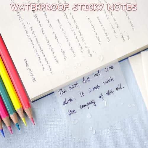 Image of Transparent Sticky Note Pad, 100 Blank Sheets Self-Sticky Note Pads, 3x3 Inch Self Adhesive for Studying, Making Diagrams and Writing