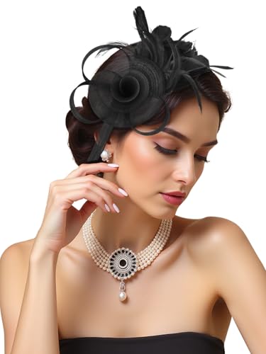 MIREAZW Fascinators Hats for Girls and Women Feather...