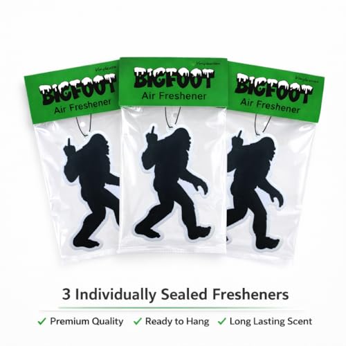 Image of Funny Car Air Freshener (3 Pack) - Bigfoot Sasquatch Air Freshener for Car, Novelty Gag Gift, Hanging Auto Air Freshener, Funny Car Accessories for Men Women