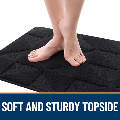 Image of OLANLY Door Mats Indoor, Non-Slip, Absorbent, Dirt Resist, Entrance Washable Mat, Low-Profile Inside Entry Doormat for Entryway (71x47 inches, Black)