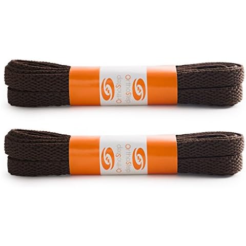 OrthoStep Flat Dress Brown 40 inch Shoelaces 2 Pair Pack Cover