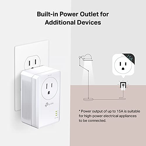TP-Link AV1000 Powerline Ethernet Adapter Kit - Passthrough, Gigabit Port - image 2