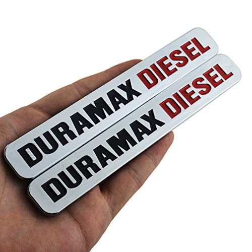 Image of Truck Emblem 3D Fender Door Hood Tailgate Badges Nameplate Letter Compatible with Duramax Allison 2Pack (Chrome Black Red)