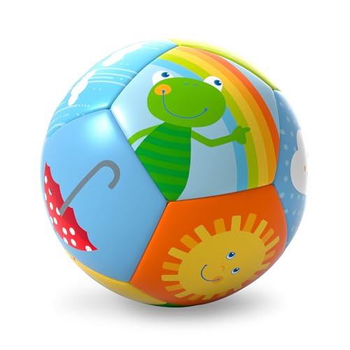 HABA - Balle pour bébé - Ballon Monde Arc-en-Ciel - 6 Mois et Plus - 306318