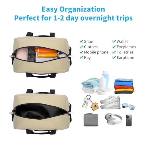 Image of Apenze Small Gym Bag 14 inch lightweight Carry On Mini Duffel Bag for Travel Sport - Camel
