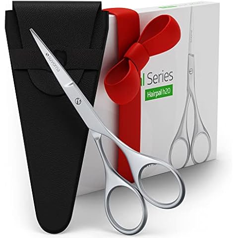 Suvorna 4.5" Beard Scissors, Mustache Scissors, Nose, Eyebrow & Ear Hair Scissors - Facial Hair & Grooming Scissors - Professional Moustache & Beard Trimming Scissors for Men - Precise Cut Compact Scissors Cover