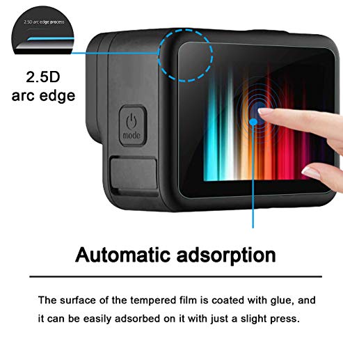 Ezra Screen Protector For Gopro Hero 9/10/11, Ultra Clear Tempered Glass Screen Protector + Tempered Glass Lens Protector + Front Display Tempered Protector Compatible With Gopro Hero 10 Black -6 Pcs #TOP5
