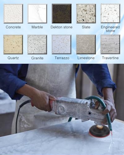 14 Stück Diamant Nass Trocken Polierscheiben mit 100 mm Marmor Polierset Schleifpadsmit M14 Gummi - Stützteller für Granit Fliesen Beton Marmor mit 2 Wollpads, Gemischt Körnung 50-8000,für Polierer