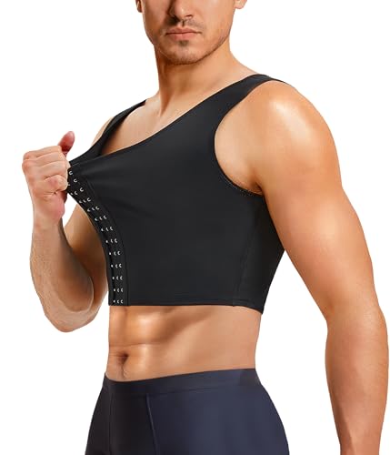 TAILONG Mens Compression Corset Vest Hide Gynecomastia Chest Binder Tank Top Faja para Hombre