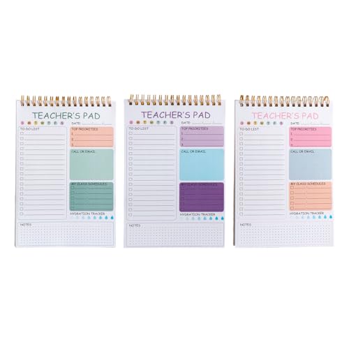 Planificador diario portatil SHINEOFI cuaderno de agenda escolar de papel y metal