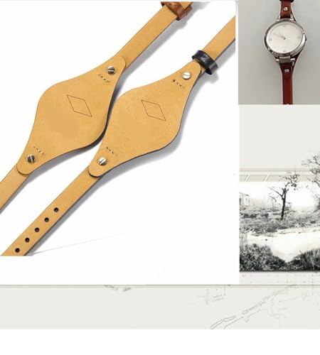Pulseira de relógio feminina de 8 mm com barra de mola de couro de bezerro genuíno para Fossil ES314