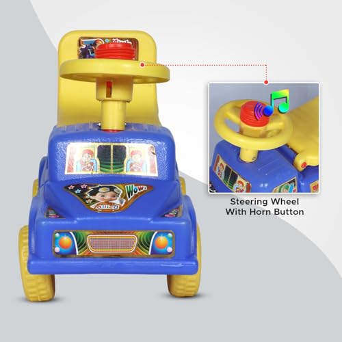 Toy Plus Little Wagon Rider Car | Ride-on Baby Push Car | Swing Car | Kids Power Wheel for Children | Suitable for Boys & Girls (Blue & Yellow) - Image 2