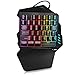 Produktbild Einhand-RGB-Gaming-Tastatur, 5 Multimedia-Tasten, 35-Tasten-Gaming-Mini-mechnische Tastatur, USB-Kabel, Rainbow Backlict, Einhand-Schreibmaschinentastatur mit Handballenauflage, für Spiel/Büro