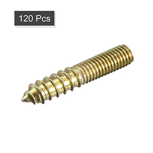 Image of uxcell M8x40mm Hanger Bolts, 120pcs Double Ended Thread Dowel Screws for Wood Furniture Connecting