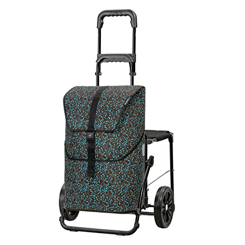 ANDERSEN Einkaufstrolley - Komfort Shopper Imea blau 46 L robust,Shopping, klappbar, mit Sitz, multifunktional