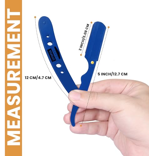 Image of Utopia Care Professional Barber Straight Edge Razor Safety with 100 Pack Blades, Blue