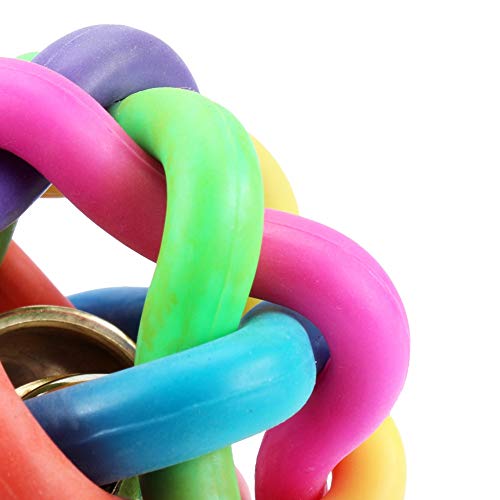 aqxreight Pet Dog Puppy Teething Teeth Gums Chew Training Play Ball Toys Also Great for Training Your Bite ToyPet Puppy Molar Toy BallColorful Bell B Pet Bite ToyDog Cat - Image 3