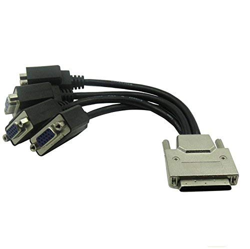 Seenoo VHDCI Breakout Cable&Adapter-VHDCI(SCSI 68Pin) M to 4-Port VGA Female Splitter Breakout Cable for NVIDIA and VisionTek Graphics Cards