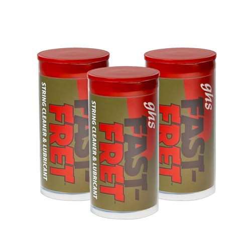 GHS Fast Fret String Cleaner & Lubricant for Electric Acoustic & Bass Guitars Long-Lasting Tone Smooth Playability Reduces Finger Noise Protects Strings & Fingerboards - Model: A87 (3 - PACK)