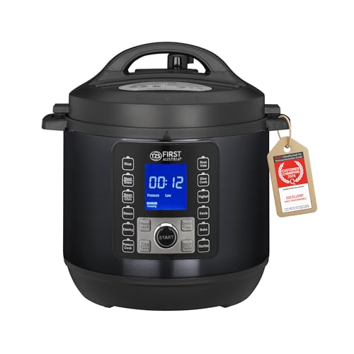 Imagen de TZS First Austria Olla a presión eléctrica 6L con 12 programas automáticos Multicooker 1000W como arrocera