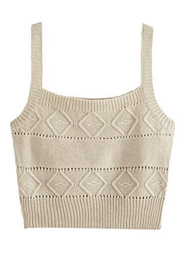 SweatyRocks Women's Sleeveless Solid Knit Straps Crop Tank Tops2