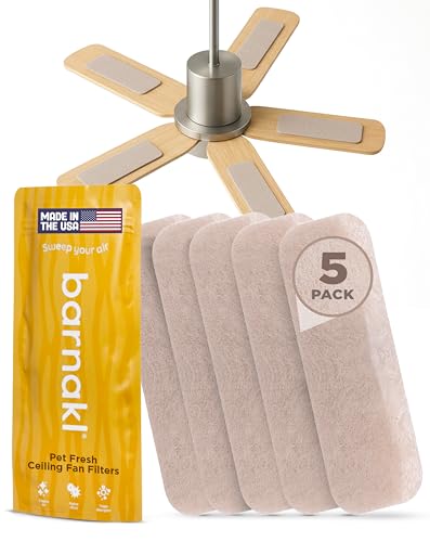 Image of Barnakl Pet Fresh Ceiling Fan Filters for Blades, Zeolite Air Filters, Ceiling Fan Air Purifier Pads, Odorless Pet Odor Eliminator for Home, Fan Filters for Dust, Dander & Odors – 5 Pack