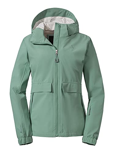 Schöffel Damen Jacket Lausanne L, Funktionsjacke mit Kapuze, wasserdichte...