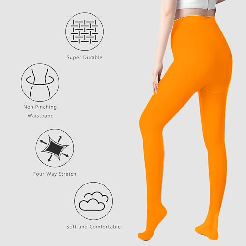 Image of Wildarms 2 Pairs Women's Tights 80D Soft-Touch Opaque Solid Color Stretch Pantyhose Tights for Carnival, Dresses & Daily Wear