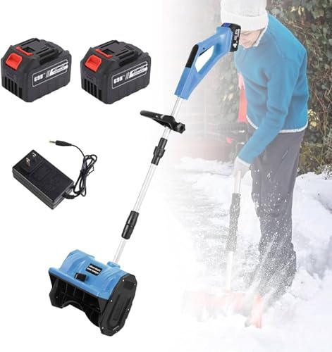 ZXINXIN Quitanieves inalámbrico, quitanieves eléctrico de 650 W, barredora de Nieve Plegable de 33 000 RPM, Ancho de Limpieza de 30 cm, Distancia de Lanzamiento de 8 m e Interruptor de Seguridad Blue