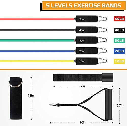 VEICK Resistance Bands, Exercise Bands, Workout Bands, Resistance Bands for Working Out with Handles for Men and Women, Exercising Bands for Strength Training Equipment at Home - Image 4