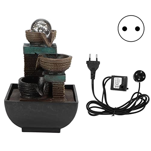 Fonte de água interna, Fonte de meditação com cascata de LED de 3 camadas Fonte Fengshui Decoração I