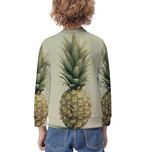 High Detailed PineappleChildren's Casual Pullover Sweatshirt Loose Fit10-12Y2