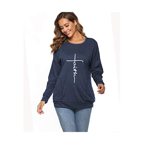 Mansy-Womens-Summer-Casual-Letter-Printed-Tshirts-Short-Sleeve-and-Long-Sleeve-Graphic-Tees-Tops-Sweatshirt-Pockets Mansy Women's Faith Sweatshirt Loose Fit Long Sleeve Crewneck Christian Letter Print Tunic Tops with Pocket