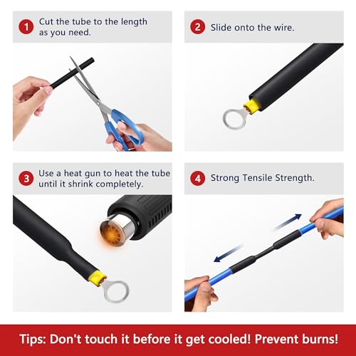 Image of 3 /8inch Heat Shrink Tubing, 16.4 Ft 3:1 Heat Shrink Tube Dual Wall Adhesive Lined, Waterproof Marine Shrink Wrap Tubing, Electrical Industrial Automotive Sealing Heat Shrink Tubing for Wire Insulation