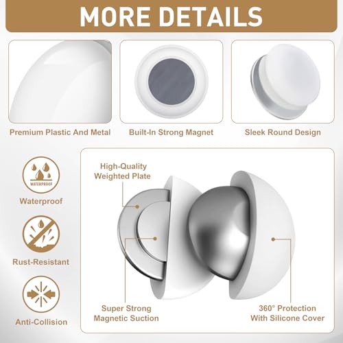12 Paar Duschvorhang Magnet, Vorhang Beschwerer Outdoor, Magnetisch für Vorhänge, Duschvorhang Gewichte Runde Magnetische, Vorhang Gewichte, Beschwerung für Vorhänge, Tischdecke (Weiß)