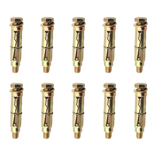 DIMITU 10pcs M/8/10/12/6 Expansion Bolts Fully Threaded Concrete Anchors for Construction Automotive and Practical Machinery