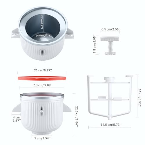 Ice Cream Maker Attachment for KitchenAid Stand Mixer, Ice Cream Bowl Compatible with 4.5Qt and Larger Stand Mixers, Ice Cream & Sorbet Gelato Maker Attachment, 2 Quart, White, With lid by Miosruru - Used condition - Image 3