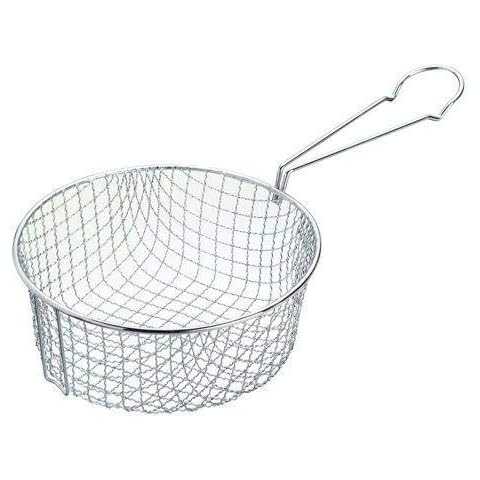 Chip Basket for Frying 7 Inch for Pan & Chips Stainless Steel Wire Light Weight Mesh Fruit Strainer with Long Handle Coking Tool Food Presentation Tableware Cover