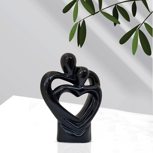 Image of Xtore Passionate Romantic Couple Ceramic Statue for Home Decor (Pack of 1, Black)